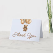 Boho Teddy Bear eerste verjaardagsfeestje Bedankkaart (Voorkant)