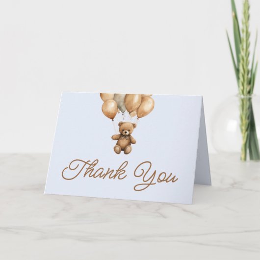 Boho Teddy Bear eerste verjaardagsfeestje Bedankkaart (Voorkant)