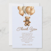 Boho Teddy Bear eerste verjaardagsfeestje Bedankkaart (Voorkant)