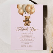 Boho Teddy Bear eerste verjaardagsfeestje Bedankkaart