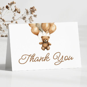 Boho Teddy Bear eerste verjaardagsfeestje Bedankkaart