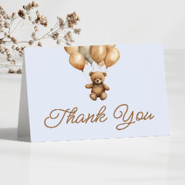 Boho Teddy Bear eerste verjaardagsfeestje Bedankkaart