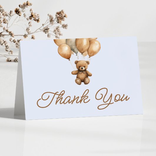 Boho Teddy Bear eerste verjaardagsfeestje Bedankkaart