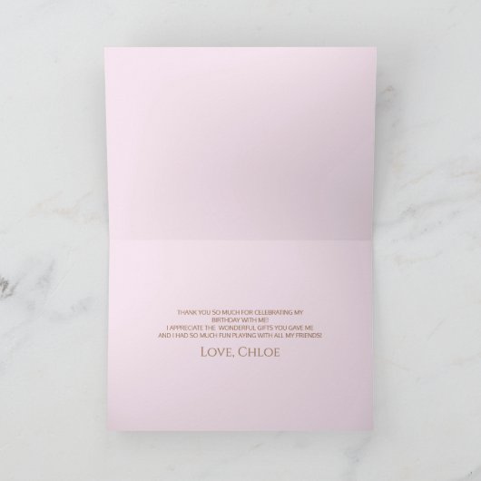 Boho Teddy Bear eerste verjaardagsfeestje Bedankkaart (Binnen)