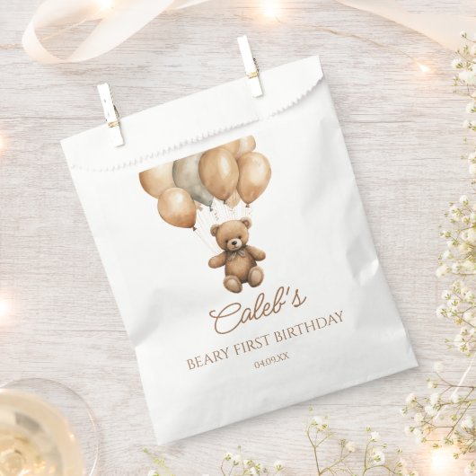 Boho Teddy Bear eerste verjaardagsfeestje Bedankzakje (Geknipt)