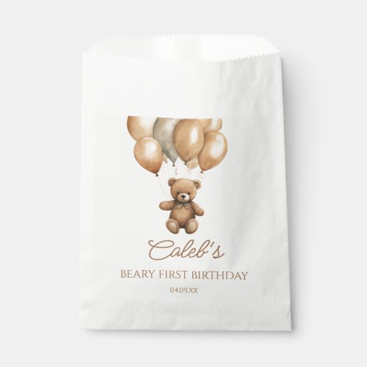 Boho Teddy Bear eerste verjaardagsfeestje Bedankzakje (Voorkant)