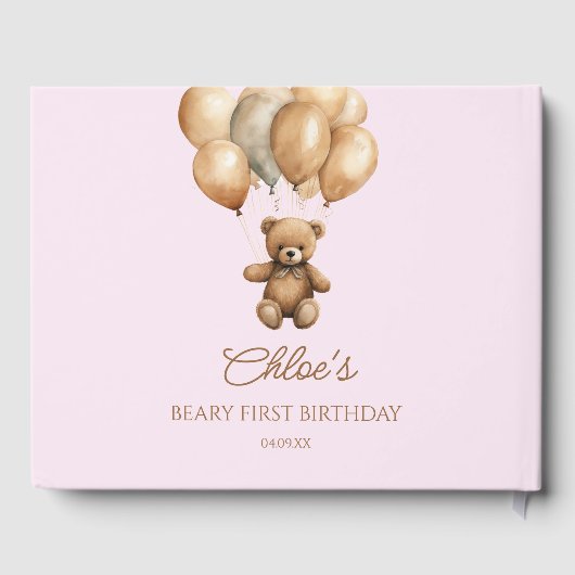 Boho Teddy Bear eerste verjaardagsfeestje Gastenboek (Achterkant)