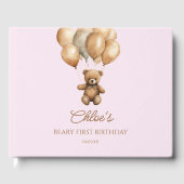 Boho Teddy Bear eerste verjaardagsfeestje Gastenboek (Voorkant)