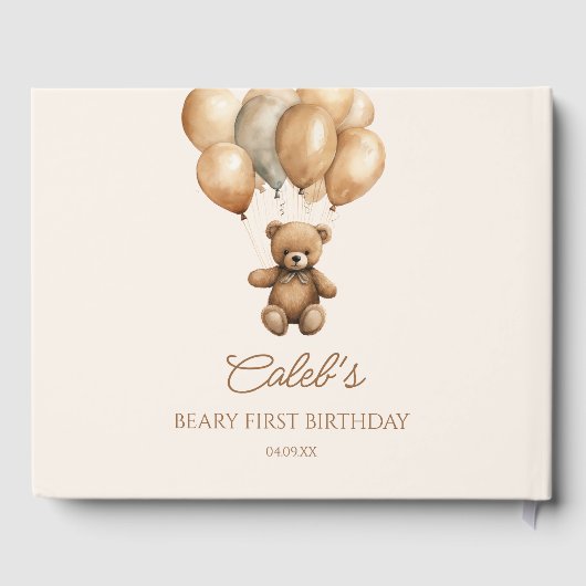 Boho Teddy Bear eerste verjaardagsfeestje Gastenboek (Achterkant)