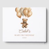 Boho Teddy Bear eerste verjaardagsfeestje Gastenboek (Achterkant)