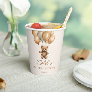 Boho Teddy Bear eerste verjaardagsfeestje Papieren Bekers