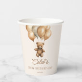 Boho Teddy Bear eerste verjaardagsfeestje Papieren Bekers (Voorkant)