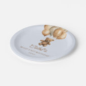 Boho Teddy Bear eerste verjaardagsfeestje Papieren Bordje (Gekanteld)