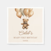 Boho Teddy Bear eerste verjaardagsfeestje Servet (Voorkant)