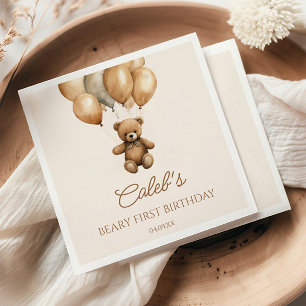 Boho Teddy Bear eerste verjaardagsfeestje Servet