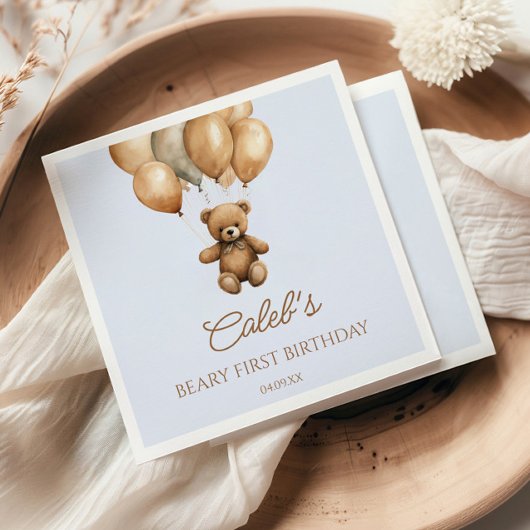 Boho Teddy Bear eerste verjaardagsfeestje Servet