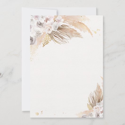 Boho Teddy Bear Gender Neutral Baby shower Kaart (Achterkant)