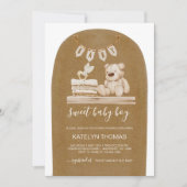 Boho Teddy Bear Gender Neutral Baby shower Kaart (Voorkant)