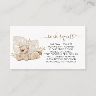 Boho Teddy Bear Gender Neutral Book Request Reques Informatiekaartje