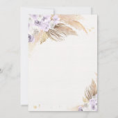 Boho Teddy Bear Girl Lila Barly Wait Baby shower Kaart (Achterkant)