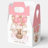 Boho Teddy Bear Girl Pink Barly Wake Baby shower Bedankdoosjes (Geopend)