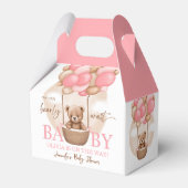 Boho Teddy Bear Girl Pink Barly Wake Baby shower Bedankdoosjes (Voorkant Zijde)