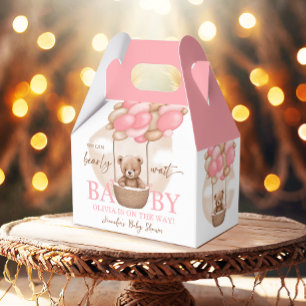 Boho Teddy Bear Girl Pink Barly Wake Baby shower Bedankdoosjes