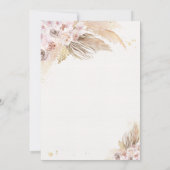 Boho Teddy Bear Girl Pink Barly Wake Baby shower Kaart (Achterkant)