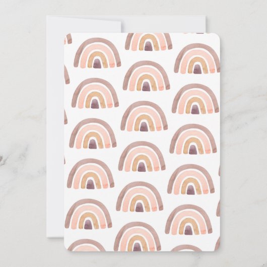 Boho Teddy Bear Girl Pink Barly Wake Baby shower Kaart (Achterkant)