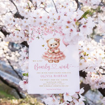 Boho Teddy Bear Girl Pink Barly Wake Baby shower