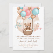 Boho Teddy Bear Hij Zij Jongen of Meisje Geslacht Kaart (Voorkant)