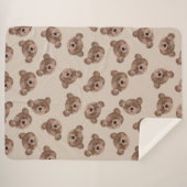 Boho Teddy Bear Kinderen Sherpa Deken (Voorkant (horizontaal))