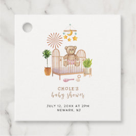 Boho Teddy Bear Kwekerij Baby shower Bedankjes Labels