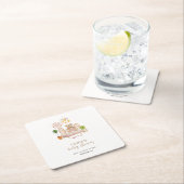 Boho Teddy Bear Kwekerij Baby shower Kartonnen Onderzetters (Insitu)