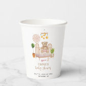 Boho Teddy Bear Kwekerij Baby shower Papieren Bekers (Achterkant)