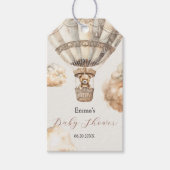 Boho Teddy Bear Luchtballon Sky Baby shower Cadeaulabel (Voorkant)