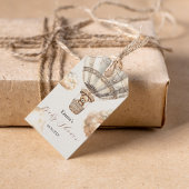 Boho Teddy Bear Luchtballon Sky Baby shower Cadeaulabel