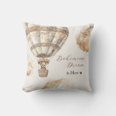 Boho Teddy Bear Luchtballon Wolken Sky Baby shower Kussen (Voorkant)