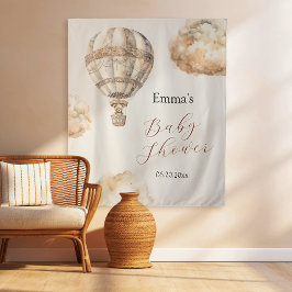 Boho Teddy Bear Luchtballonwolken Baby shower Wandkleed