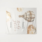 Boho Teddy Bear Luchtballonwolken Baby shower Wandkleed (Voorkant (horizontaal))