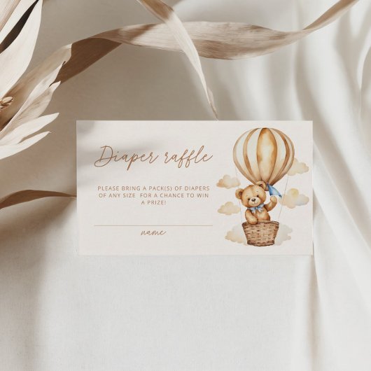 Boho Teddy Bear Luier Raffle Baby shower Informatiekaartje