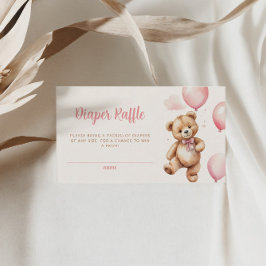 Boho Teddy Bear Luier Raffle Baby shower Informatiekaartje