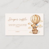 Boho Teddy Bear Luier Raffle Baby shower Informatiekaartje (Voorkant)
