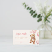Boho Teddy Bear Luier Raffle Baby shower Informatiekaartje (Staand voorkant)