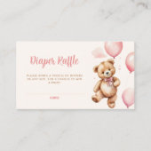 Boho Teddy Bear Luier Raffle Baby shower Informatiekaartje (Voorkant)