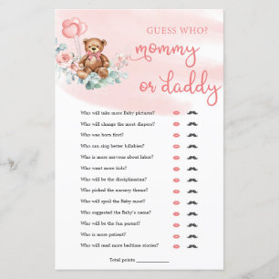 Boho Teddy Bear Mam of Dad Baby Game