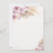 Boho Teddy Bear Mauve Pink Barly Wait Baby shower Kaart (Achterkant)