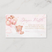 Boho Teddy Bear Meisje Baby shower Luier Raffle Informatiekaartje (Voorkant)