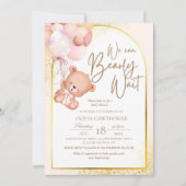 Boho Teddy Bear Modern en leuk Baby shower Kaart (Voorkant)