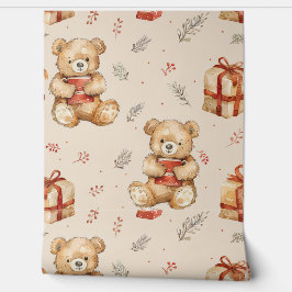 Boho Teddy Bear Pattern Baby kinderkamer Behang